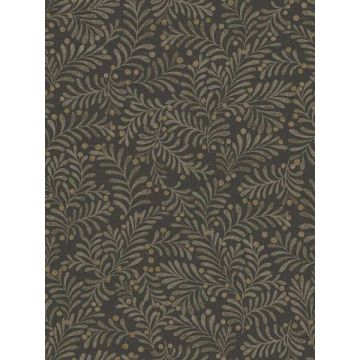 Chrysantha Berry Branches Black Wallpaper