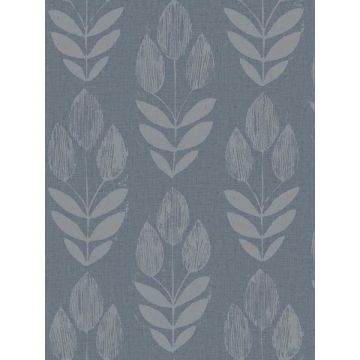 Garland Block Tulip Denim Wallpaper
