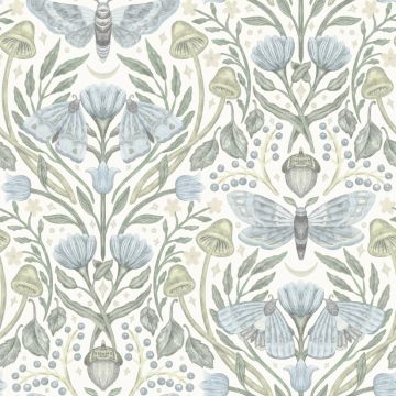 Mystic Moth Sky Blue Wallpaper