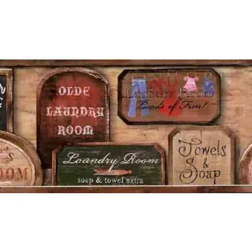 Collection of Laundry Room Signs Border - 3 Rolls Left