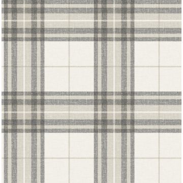 Cabin Check Charcoal Wallpaper