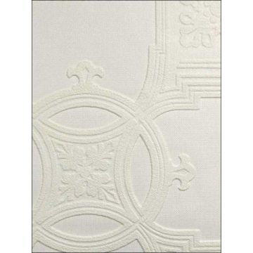 Early Victorian Paintable Textured Vinyl White Wallpaper