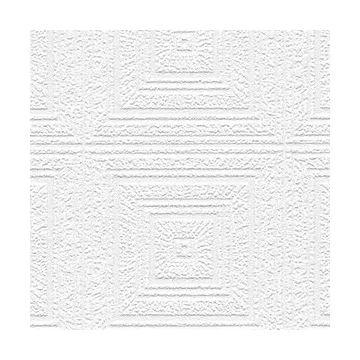 Aztec Panels Paintable Wallpaper White Norwall Wallcovering 48927