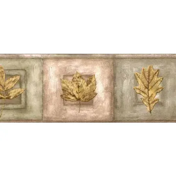 Gold Metallic Leaf Wallpaper Border