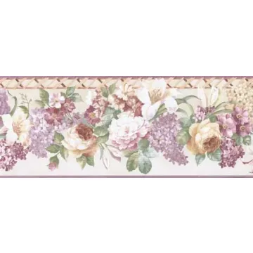 Light Reflective Mixed Flower Wall Paper Border