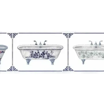 Antique Bathtub Wallpaper Border
