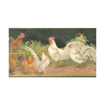 Roosters Galore Wallpaper Border- 1 ROLL LEFT