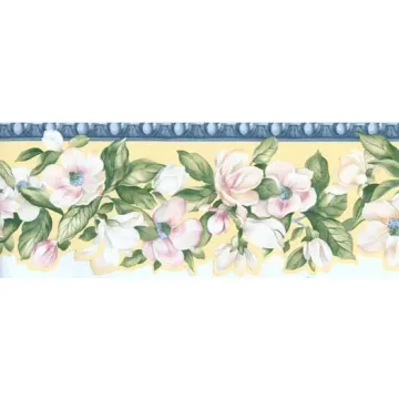 White Magnolia Wall Paper Border