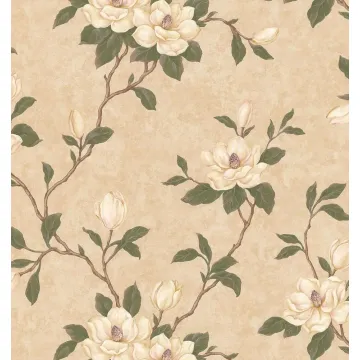 Yellow Flower Floral Branch Wallpaper - Brewster Wallcovering