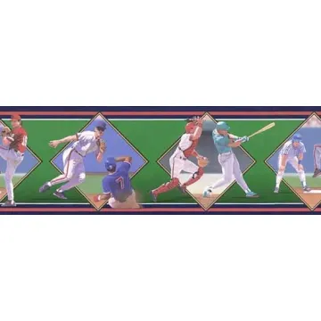 Baseball Players Wallpaper Border - Village