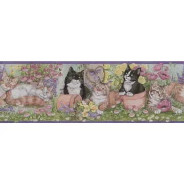 Gardening Kittens Wallpaper Border OS0717B