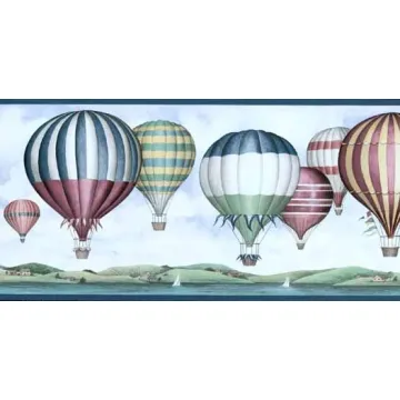 Hot Air Balloons Over Water Wallpaper Border