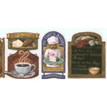 Resturant Sign Wall Paper Border