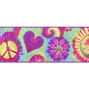 Bright Tie-Dye Wallpaper Border