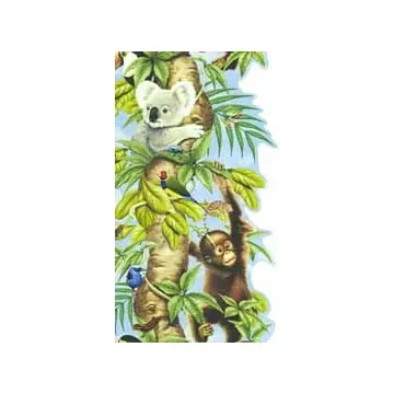 Jungle Animals In Tree Vertical Wallpaper Border - Village