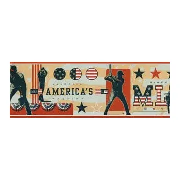 Americas Favorite Pastime Baseball Player Wallpaper Border - Village