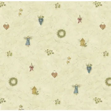 Mazy Blue Hearts Dolls Toss Wallpaper Sidewall Chesapeake BBC21711