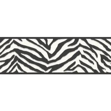 Mia Black Faux Zebra Stripes Wallpaper Border Chesapeake BBC46421B