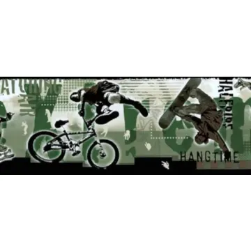 Green Extreme Sports Wallpaper Border - S.A. Maxwell Co.