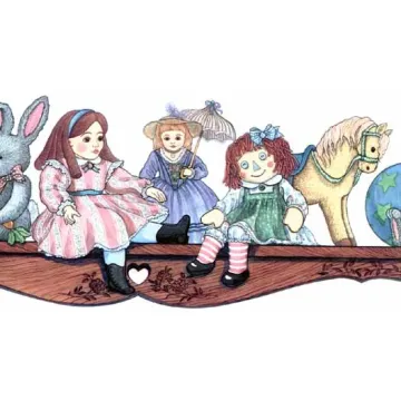 Doll Shelf Wallpaper Border