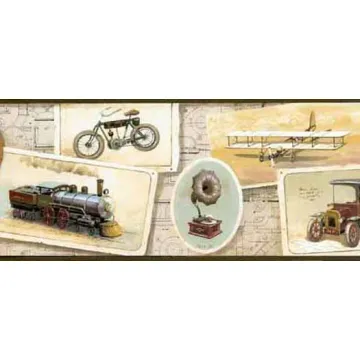 Antique Vehicles Wallpaper Border - Norwall Wallcoverings