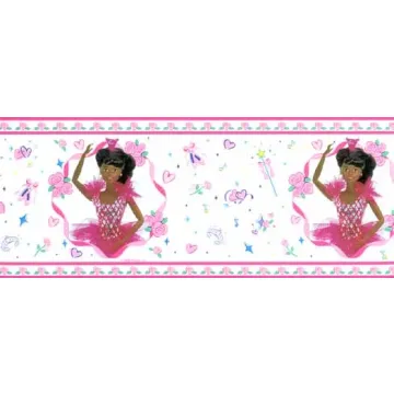 African American Ballerina Barbie Wallpaper Border