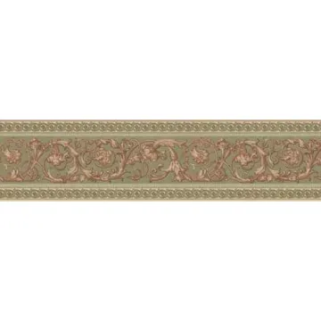 Olive Scrolling Leaf Wallpaper Border