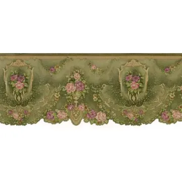 Mauve Satin Flower Wallpaper Border aka 451618B