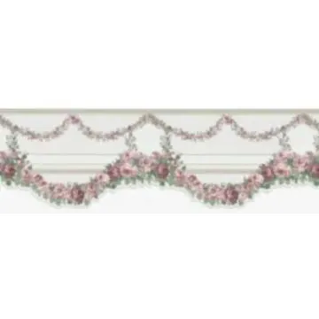 Pink Rose Vine Laser Cut Wallpaper Border - Brewster