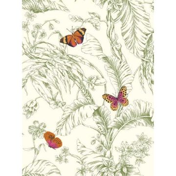Papillon Green Wallpaper