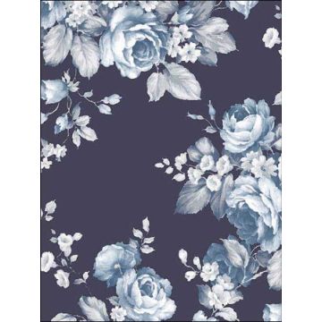 Grand Floral Blue Wallpaper