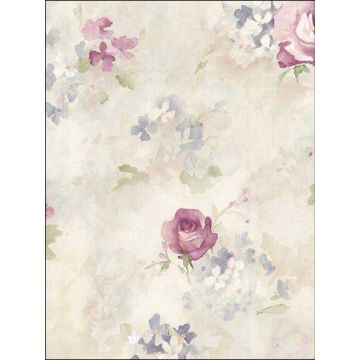 Morning Dew Plum Lilac Cream Wallpaper