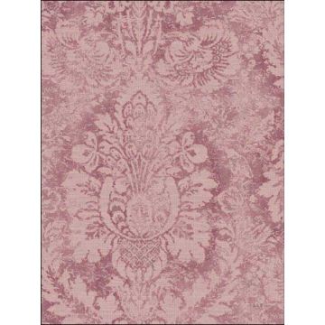 Valentine Damask Plum Burgundy Wallpaper