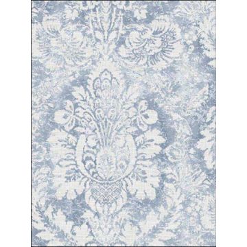 Valentine Damask Blue Soft Grey Wallpaper