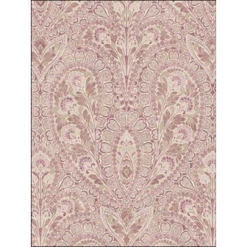 Ornamental Black Plum Pink Wallpaper