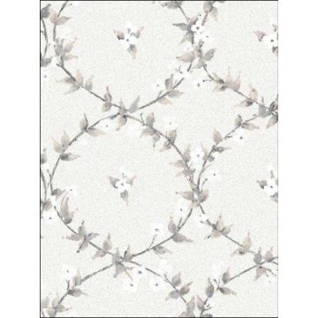 Floral Laurel Plum Burgundy Cream Wallpaper