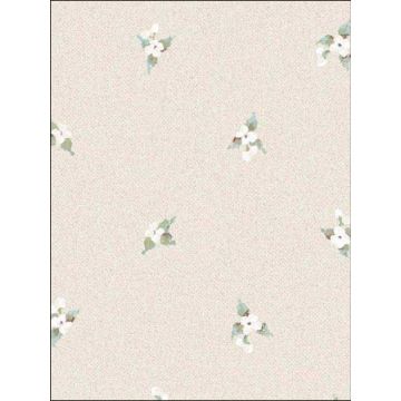 Laurel Spot Blue Turquoise Beige Plum Burgandy Wallpaper