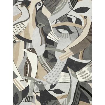 Fauvist Flock Neutral Wallpaper