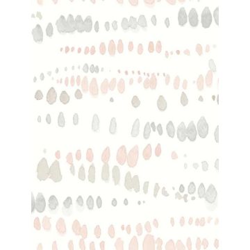 Dewdrops Pink and Grey Wallpaper