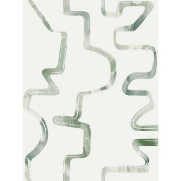 Abstract Aura Green and Grey Wallpaper