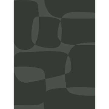 Block Black and Metallic Wallpaper