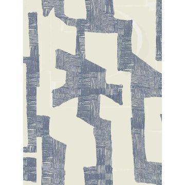Modern Tribal Almond and Navy Wallpaper