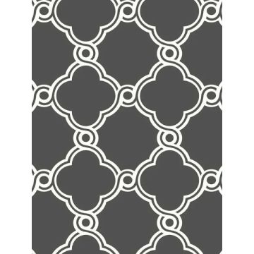 Open Trellis Grey Wallpaper