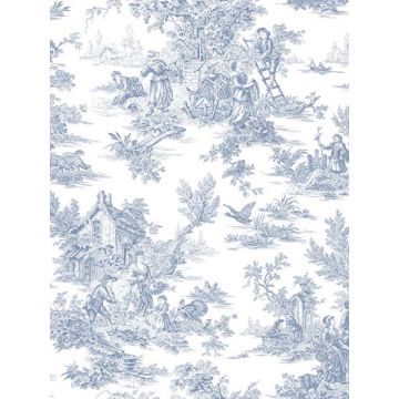 Campagne Toile Blue and White Wallpaper