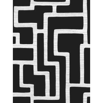 Graphic Polyomino Black and White Wallpaper
