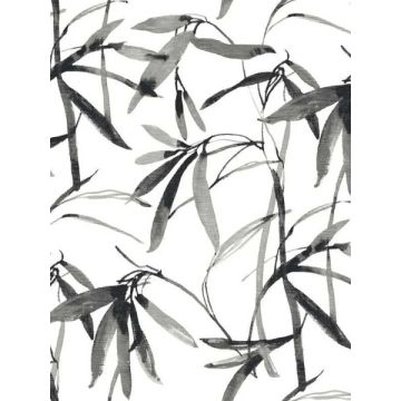 Bamboo Ink Black and White Wallpaper