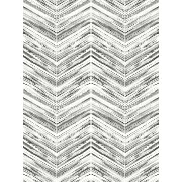 Petite Watercolor Chevron Black and White Wallpaper