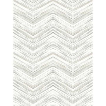 Petite Watercolor Chevron White and Grey Wallpaper