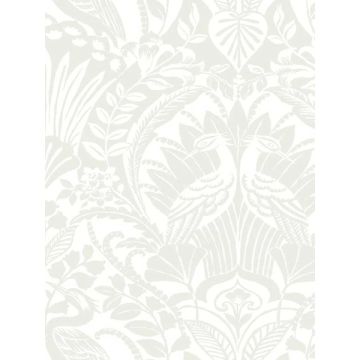 Egret Damask White and Cream Wallpaper