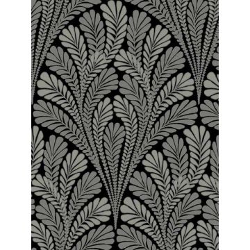Shell Damask Black Wallpaper